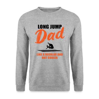 Coolster Weitsprung Papa Ever Geschenk - Unisex Pullover - Weißgrau meliert - Vorne - Alina (178cm) & Michal (187cm)