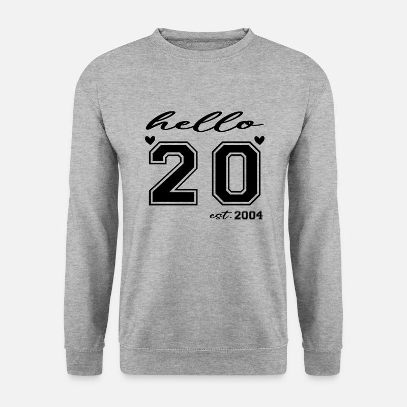 Hallo 20 est 2004 - Unisex Pullover - Weißgrau meliert