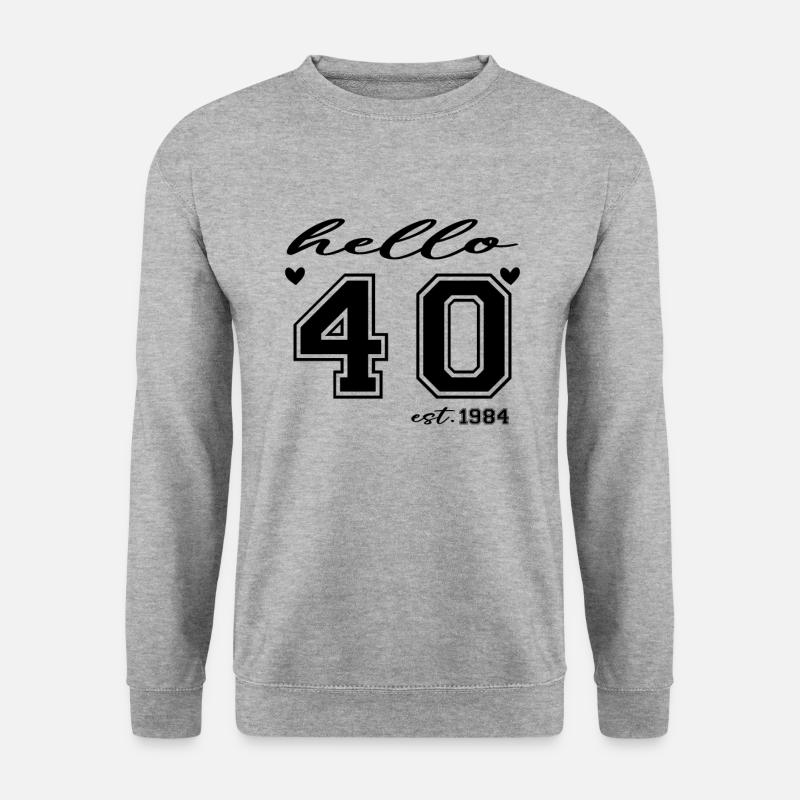 Hallo 40 est 1984 - Unisex Pullover - Weißgrau meliert