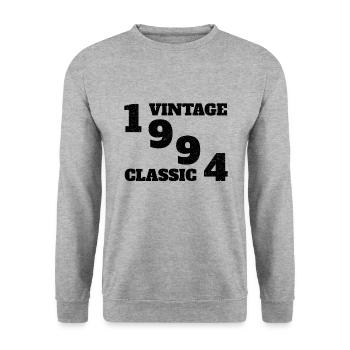 1994 Vintage Classique Cadeau d’Anniversaire - Sweat-shirt Unisexe - gris chiné - Devant - Alina (178cm) & Michal (187cm)