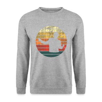 Conductor in the Sunset - Melodic Gift - Unisex Sweatshirt - salt & pepper - Front - Alina (178cm) & Michal (187cm)