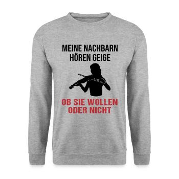 Violon voisins Sound Check cadeau - Sweat-shirt Unisexe - gris chiné - Devant - Alina (178cm) & Michal (187cm)