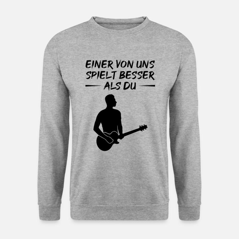 Besserer Gitarrist - Top-Geschenk-Shirt - Unisex Pullover - Weißgrau meliert