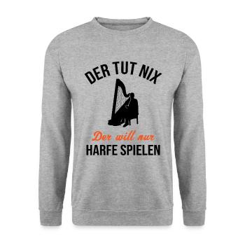 Le son inoffensif de la harpe inspire les musiciens - Sweat-shirt Unisexe - gris chiné - Devant - Alina (178cm) & Michal (187cm)