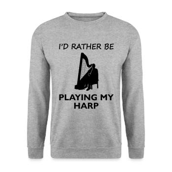 Dear Now Harp String Magic - Sweat-shirt Unisexe - gris chiné - Devant - Alina (178cm) & Michal (187cm)
