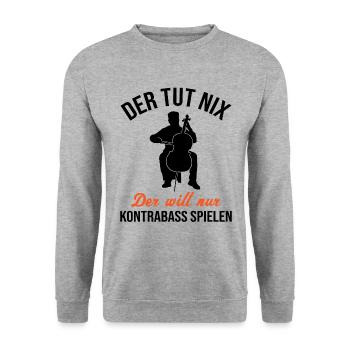 Harmlos Kontrabass Passioniert Musiker - Unisex Pullover - Weißgrau meliert - Vorne - Alina (178cm) & Michal (187cm)