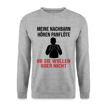 Neighbor's Favorite Panpipes Sound - Unisex Sweatshirt - salt & pepper - Front - Alina (178cm) & Michal (187cm)