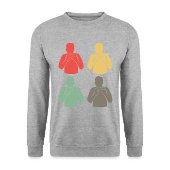 Colorful Panflute Quartet Magic - Gift - Unisex Sweatshirt - salt & pepper - Front - Alina (178cm) & Michal (187cm)