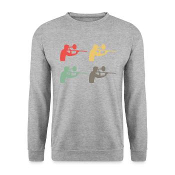 Colorful Trombonist Rhythm Art Gift - Unisex Sweatshirt - salt & pepper - Front - Alina (178cm) & Michal (187cm)