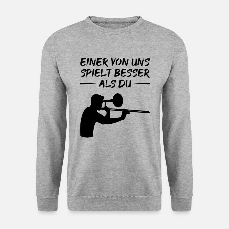 Talentierter Posaunist Herausforderung - Unisex Pullover - Weißgrau meliert