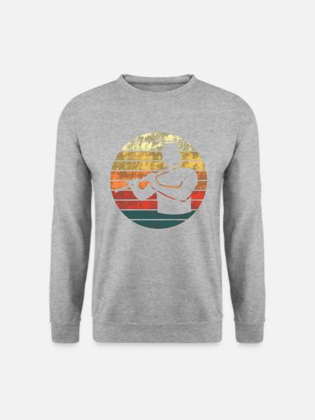 Querflötenklänge im Sonnenuntergang - Unisex Pullover - Weißgrau meliert