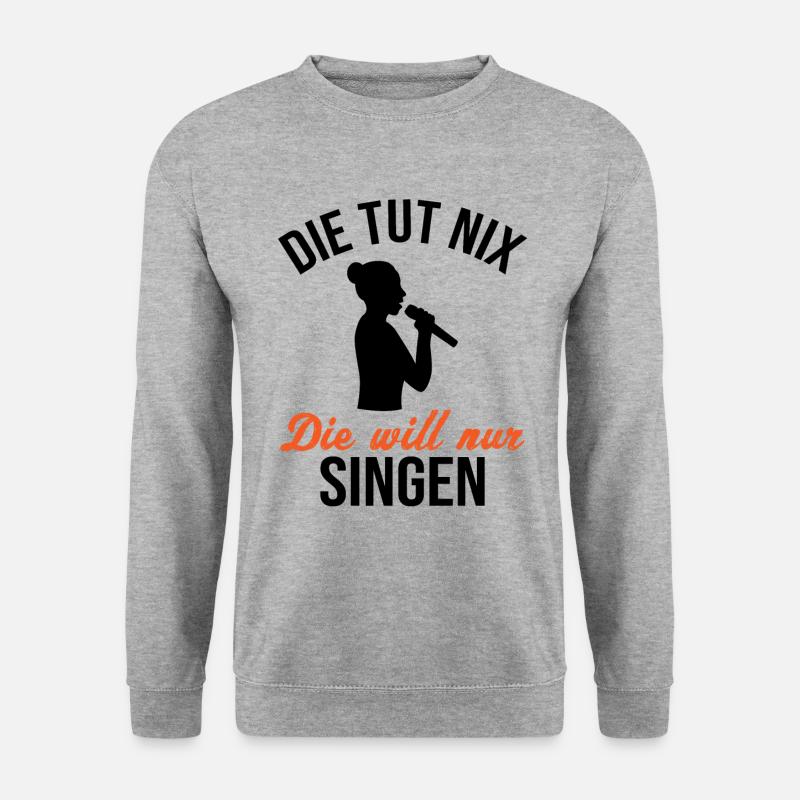 Unschuldig Singende Sängerin - Geschenk - Unisex Pullover - Weißgrau meliert