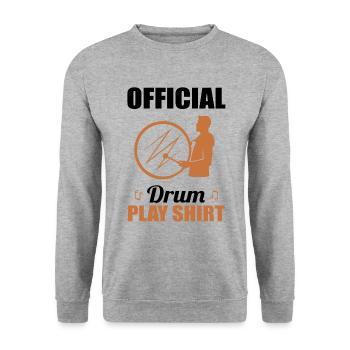 Official Drummer Outfit Game Shirt - Unisex Sweatshirt - salt & pepper - Front - Alina (178cm) & Michal (187cm)