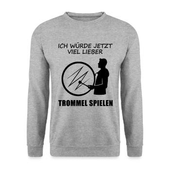 Cher tambours vœux pieux pensée cadeau - Sweat-shirt Unisexe - gris chiné - Devant - Alina (178cm) & Michal (187cm)
