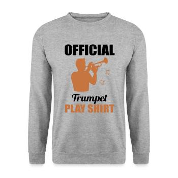 Trumpet Play Shirt – Your Musician's Dress - Unisex Sweatshirt - salt & pepper - Front - Alina (178cm) & Michal (187cm)