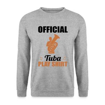 Offizielles Tuba Spielshirt Musikliebe - Unisex Pullover - Weißgrau meliert - Vorne - Alina (178cm) & Michal (187cm)