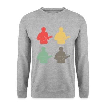 Ukulélé jeu de couleurs cadeau de bonheur du musicien - Sweat-shirt Unisexe - gris chiné - Devant - Alina (178cm) & Michal (187cm)