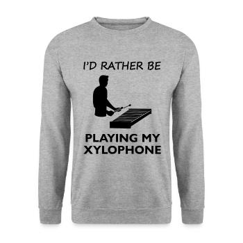 Xylophon Leidenschaft Musiker Statement - Unisex Pullover - Weißgrau meliert - Vorne - Alina (178cm) & Michal (187cm)