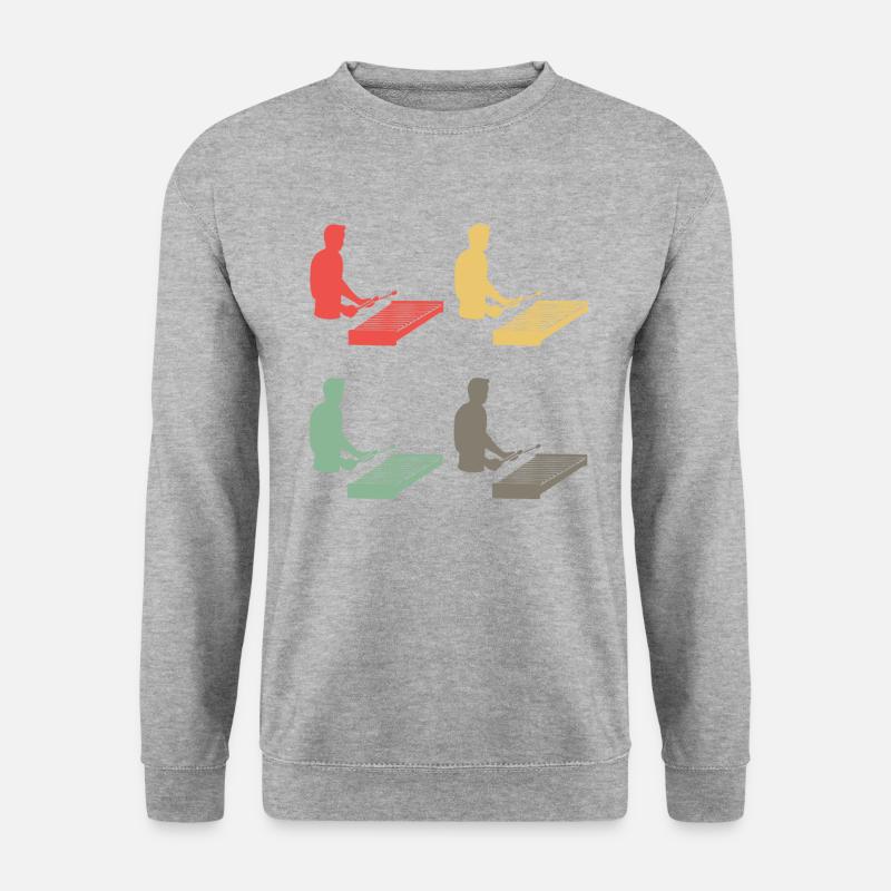 Bunte Rhythmen Xylophon Virtuose Geschenk - Unisex Pullover - Weißgrau meliert