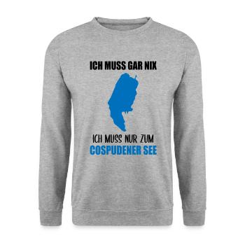 Cospudener See Life Motto - Unisex Sweatshirt - salt & pepper - Front - Alina (178cm) & Michal (187cm)