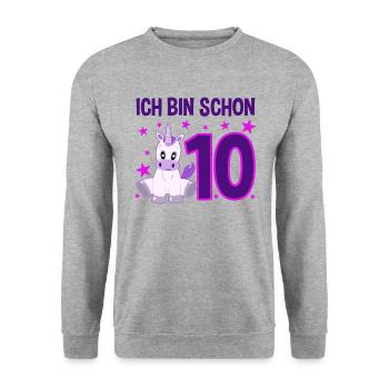 Unicorn Glamour 10 Years of Jubilation - Unisex Sweatshirt - salt & pepper - Front - Alina (178cm) & Michal (187cm)