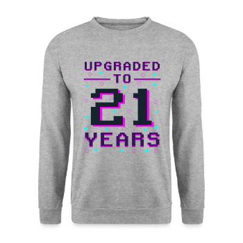 21 et le légendaire joueur rétro - Sweat-shirt Unisexe - gris chiné - Devant - Alina (178cm) & Michal (187cm)