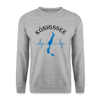 Königssee Herzschlag - La nature dans le temps - Sweat-shirt Unisexe - gris chiné - Devant - Alina (178cm) & Michal (187cm)