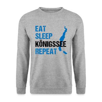 Königssee Routine - Manger, dormir, expérimenter - Sweat-shirt Unisexe - gris chiné - Devant - Alina (178cm) & Michal (187cm)