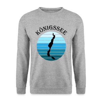 Königssee Kreisblick - Ruhe & Weite - Unisex Pullover - Weißgrau meliert - Vorne - Alina (178cm) & Michal (187cm)