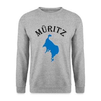 Müritzsee Kontur - Experience pure nature - Unisex Sweatshirt - salt & pepper - Front - Alina (178cm) & Michal (187cm)