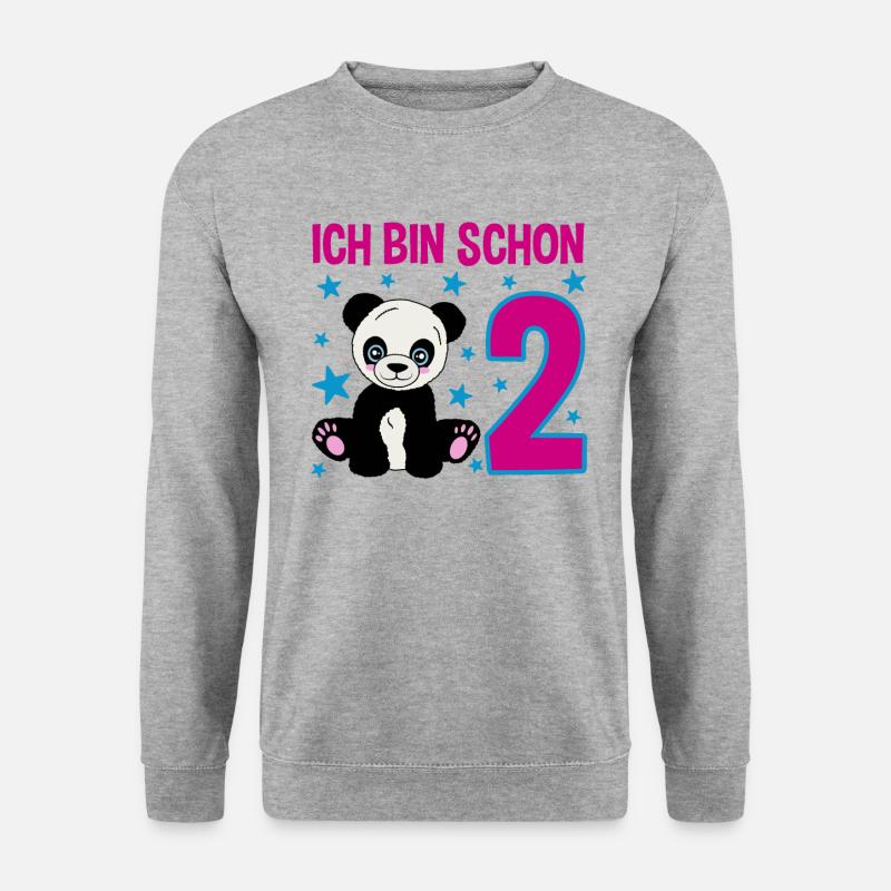 Panda Wunder - Zwei Jahre Glück - Unisex Pullover - Weißgrau meliert