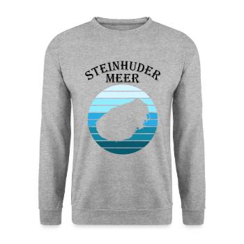 Steinhuder Meer Wellenspiel Reflexion - Unisex Pullover - Weißgrau meliert - Vorne - Alina (178cm) & Michal (187cm)