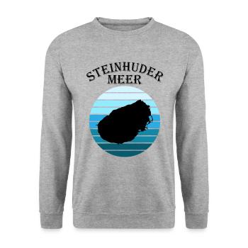 Steinhuder Meer Wellenspiel Reflexion - Unisex Pullover - Weißgrau meliert - Vorne - Alina (178cm) & Michal (187cm)