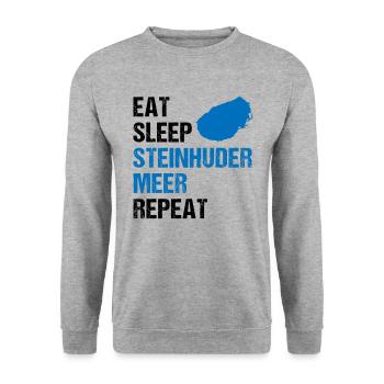 Eat Sleep Steinhuder Meer Repeat - Unisex Sweatshirt - salt & pepper - Front - Alina (178cm) & Michal (187cm)