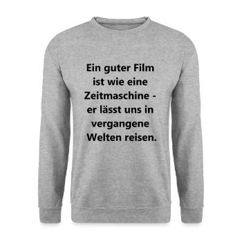 Retro Movie Night - Unisex Sweatshirt - salt & pepper - Front - Alina (178cm) & Michal (187cm)