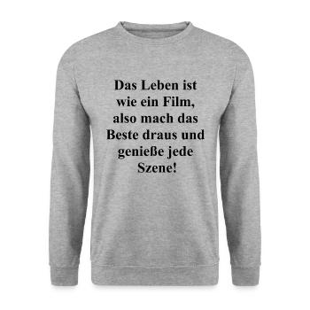 Life's a Movie - Unisex Sweatshirt - salt & pepper - Front - Alina (178cm) & Michal (187cm)