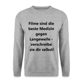 Movie Therapy - Unisex Pullover - Weißgrau meliert - Vorne - Alina (178cm) & Michal (187cm)