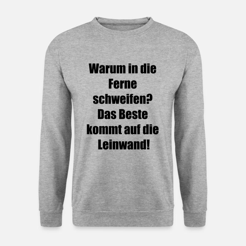 Cineastisches Abenteuer - Unisex Pullover - Weißgrau meliert