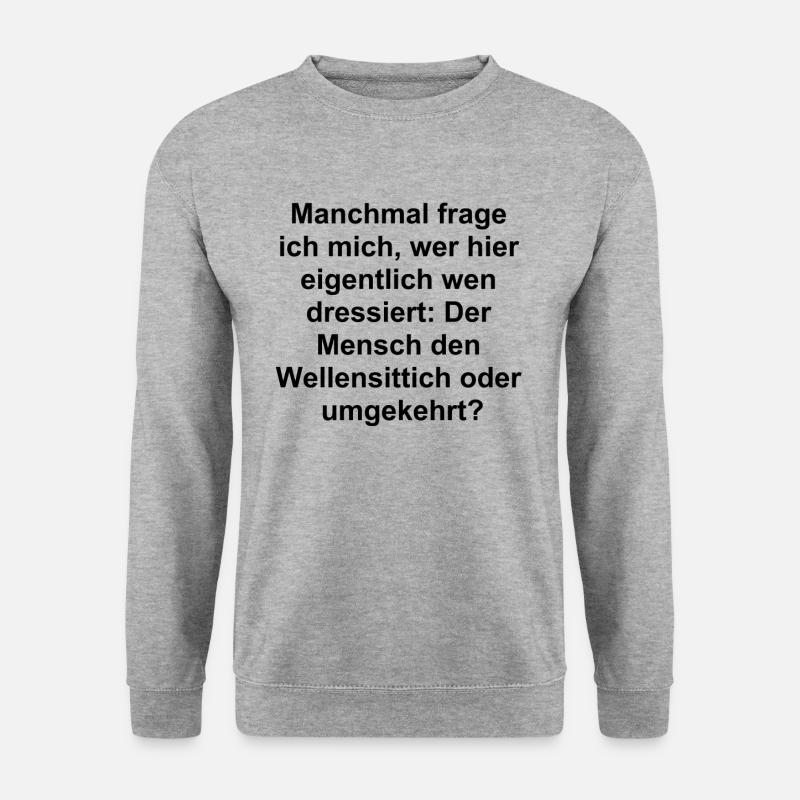 Chef-d’œuvre de perruche - Sweat-shirt Unisexe - gris chiné