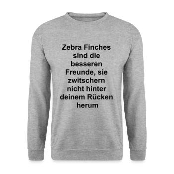 Beste Zebra Finch Freundin Geschenk - Unisex Pullover - Weißgrau meliert - Vorne - Alina (178cm) & Michal (187cm)