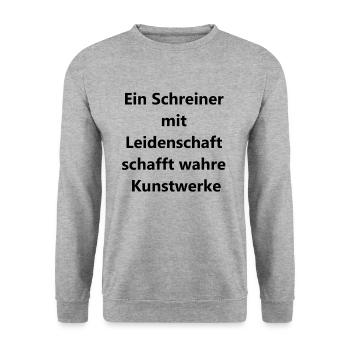 Kreative Geschenkideen - Unisex Pullover - Weißgrau meliert - Vorne - Alina (178cm) & Michal (187cm)