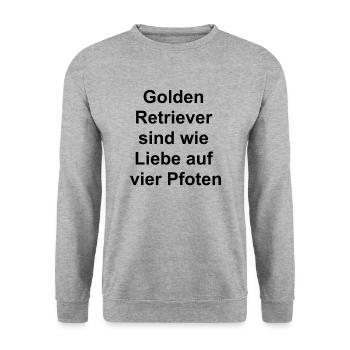 Liebesgeschenk für Golden Retriever Fans - Unisex Pullover - Weißgrau meliert - Vorne - Alina (178cm) & Michal (187cm)