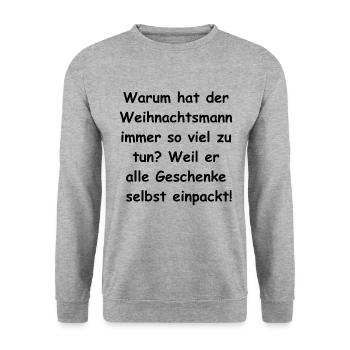 Gift wrapping mess - Unisex Sweatshirt - salt & pepper - Front - Alina (178cm) & Michal (187cm)