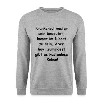 La vie est un cadeau d’hôpital - Sweat-shirt Unisexe - gris chiné - Devant - Alina (178cm) & Michal (187cm)