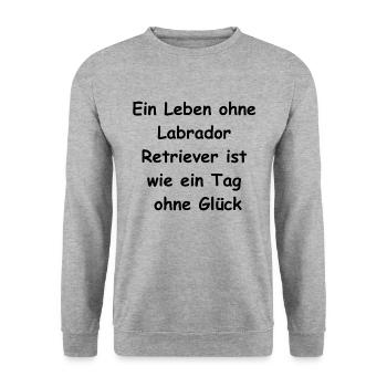 Lucky Charm Labrador Gift - Unisex Sweatshirt - salt & pepper - Front - Alina (178cm) & Michal (187cm)