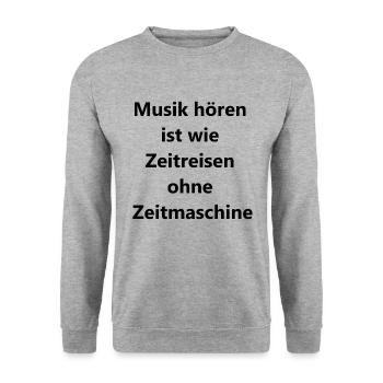 Zeitreise Geschenk - Unisex Pullover - Weißgrau meliert - Vorne - Alina (178cm) & Michal (187cm)