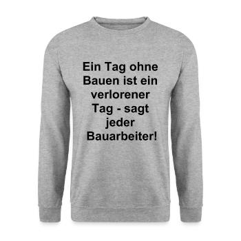 Construction Worker Humor Gift - Unisex Sweatshirt - salt & pepper - Front - Alina (178cm) & Michal (187cm)