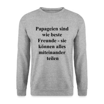 Personalisiertes Geschenk für deinen Kumpel - Unisex Pullover - Weißgrau meliert - Vorne - Alina (178cm) & Michal (187cm)
