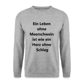 Favorite Human Guinea Pig Gift - Unisex Sweatshirt - salt & pepper - Front - Alina (178cm) & Michal (187cm)