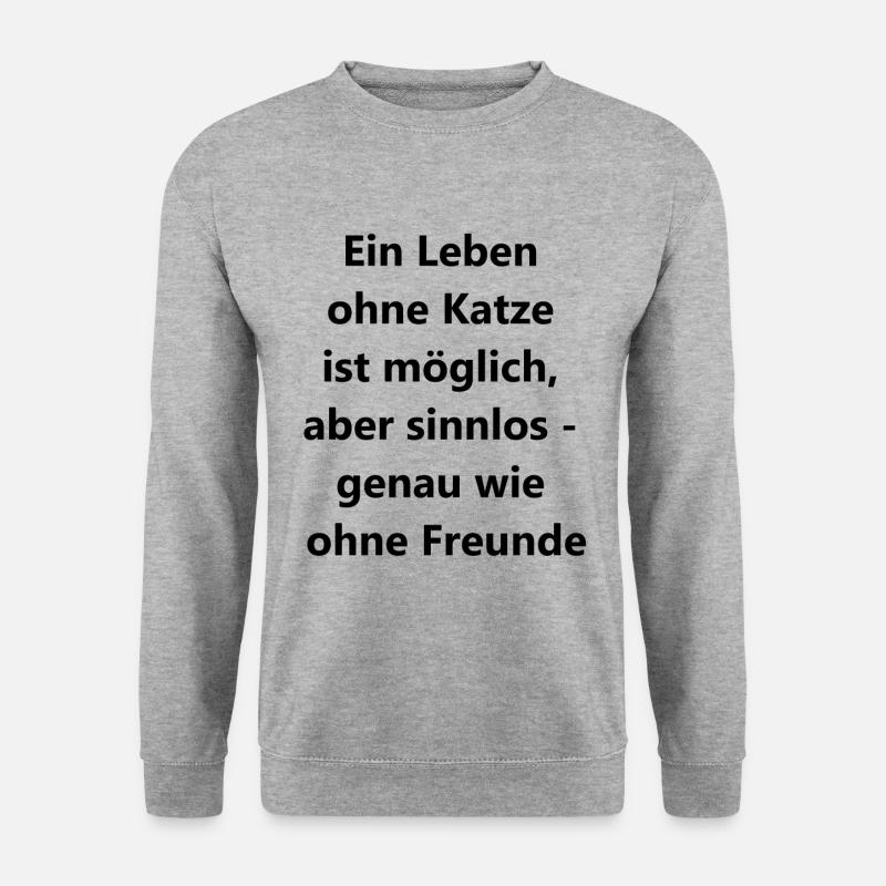 Katzenfreund-Geschenk - Unisex Pullover - Weißgrau meliert